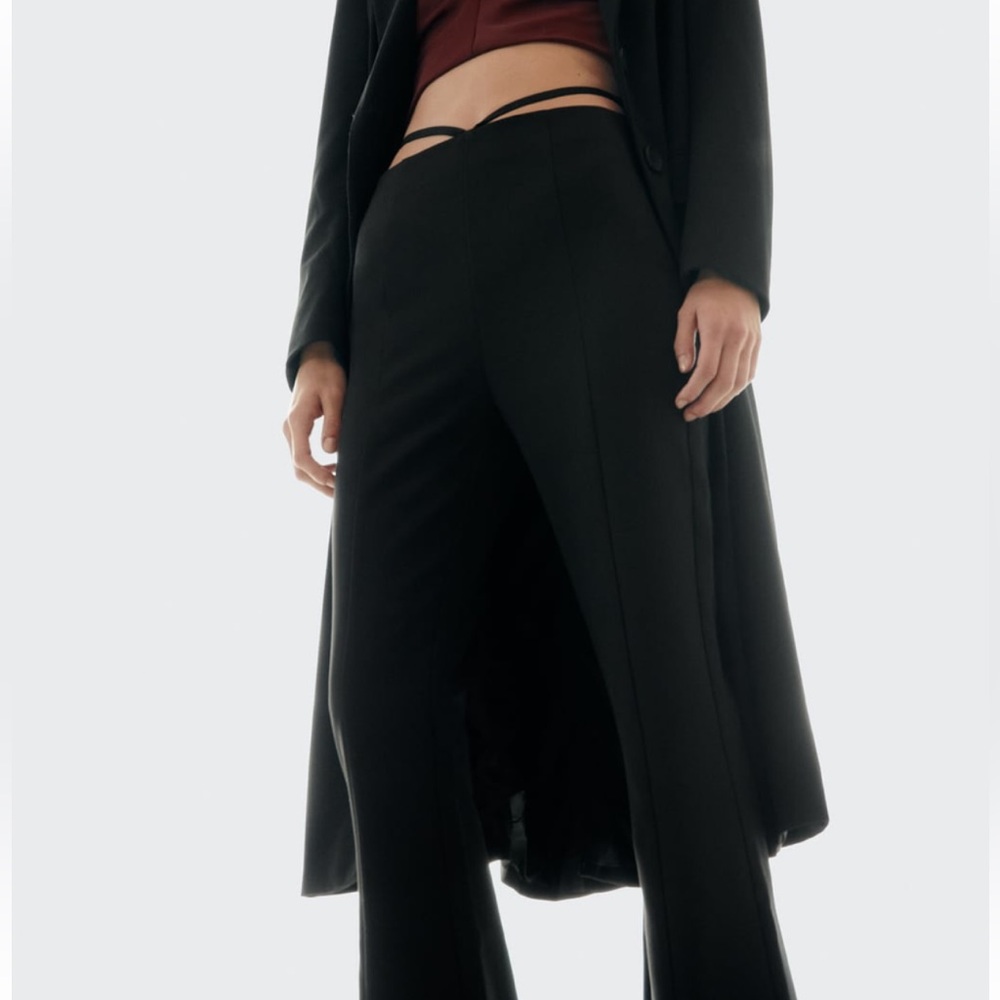 ZARA - Pants with tabbed waist | Split Wide Leg Dress Pants - NWOT